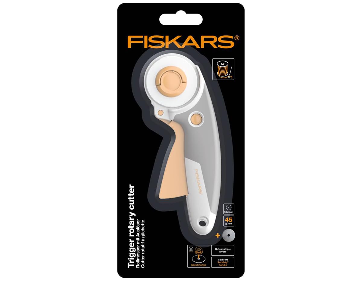 Fiskars Rotary Cutter 45 mm | Stainless Steel Blade | Multicolour