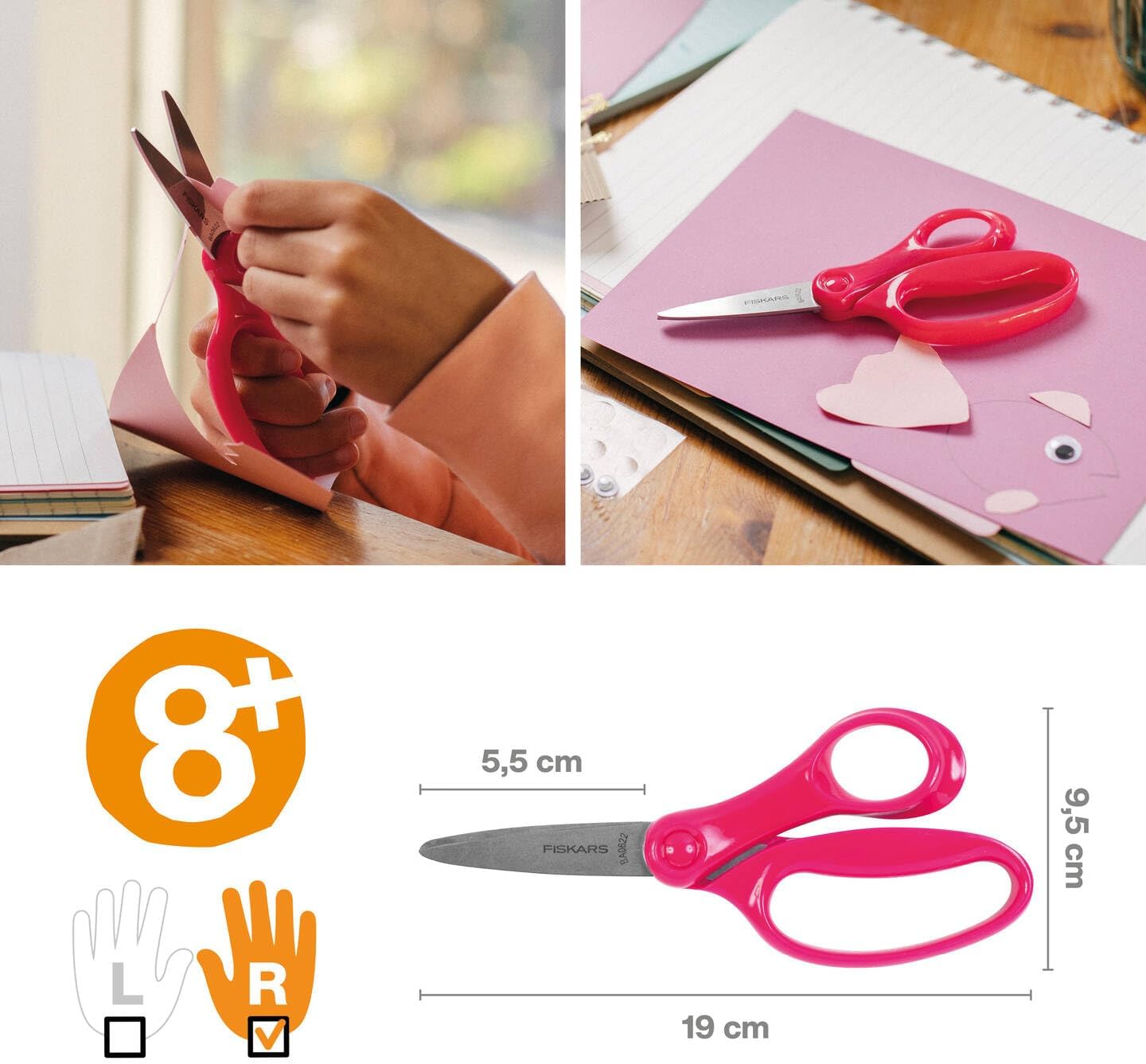 Fiskars Big Kids Scissors 15 cm | Ombre Purple | Stainless Steel