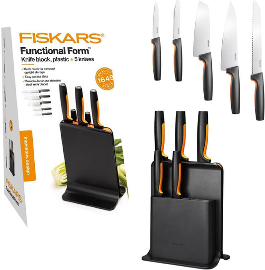 1057554 Fiskars FF Knife block plastic 5 knives