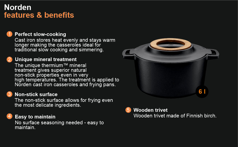 FISKARS Norden Cast Iron Pot 6L | 1026566