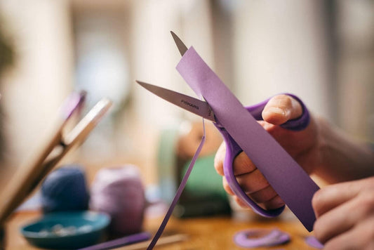 Fiskars School Scissors 18 cm | Purple | Stainless Steel | Made in Finland