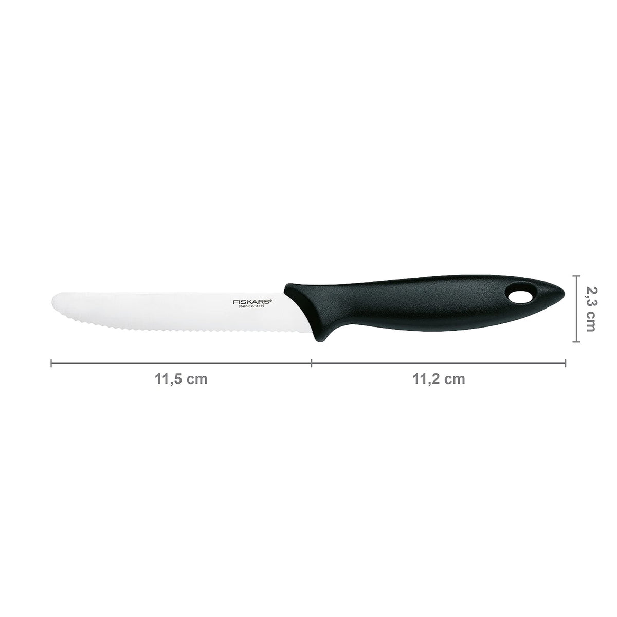 Fiskars Medium-Sized Serrated Knife for Bread & Tomatoes, Stainless Steel. 12cm