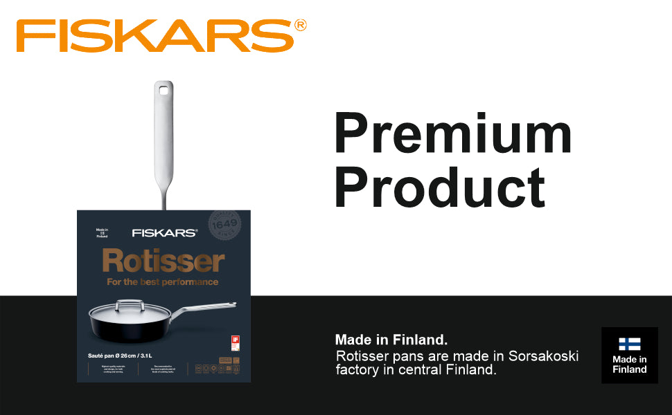 Fiskars Aluminium, Stainless Steel Lid Rotisser Saut Pan 26Cm W/Lid | 1023752