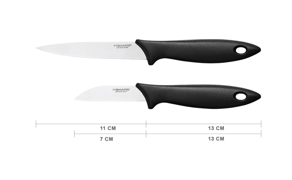 Fiskars Essential Kitchen Knives Set of 2 | Japanese Steel | Designed in Finland