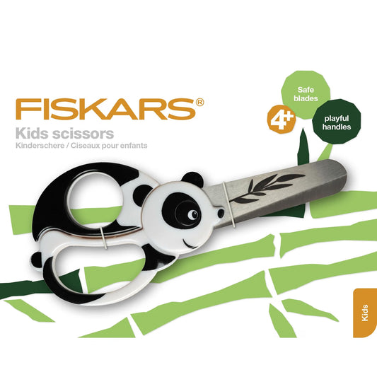 Fiskars Kids Scissors, Panda Design, Stainless Steel, 4+ Years