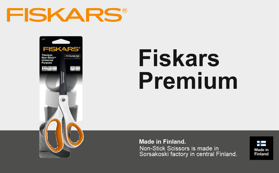 FISKARS Titanium non stick scissors, Stainless steel, 21cm
