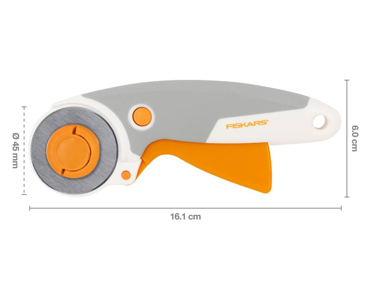 Fiskars Rotary Cutter 45 mm | Stainless Steel Blade | Multicolour