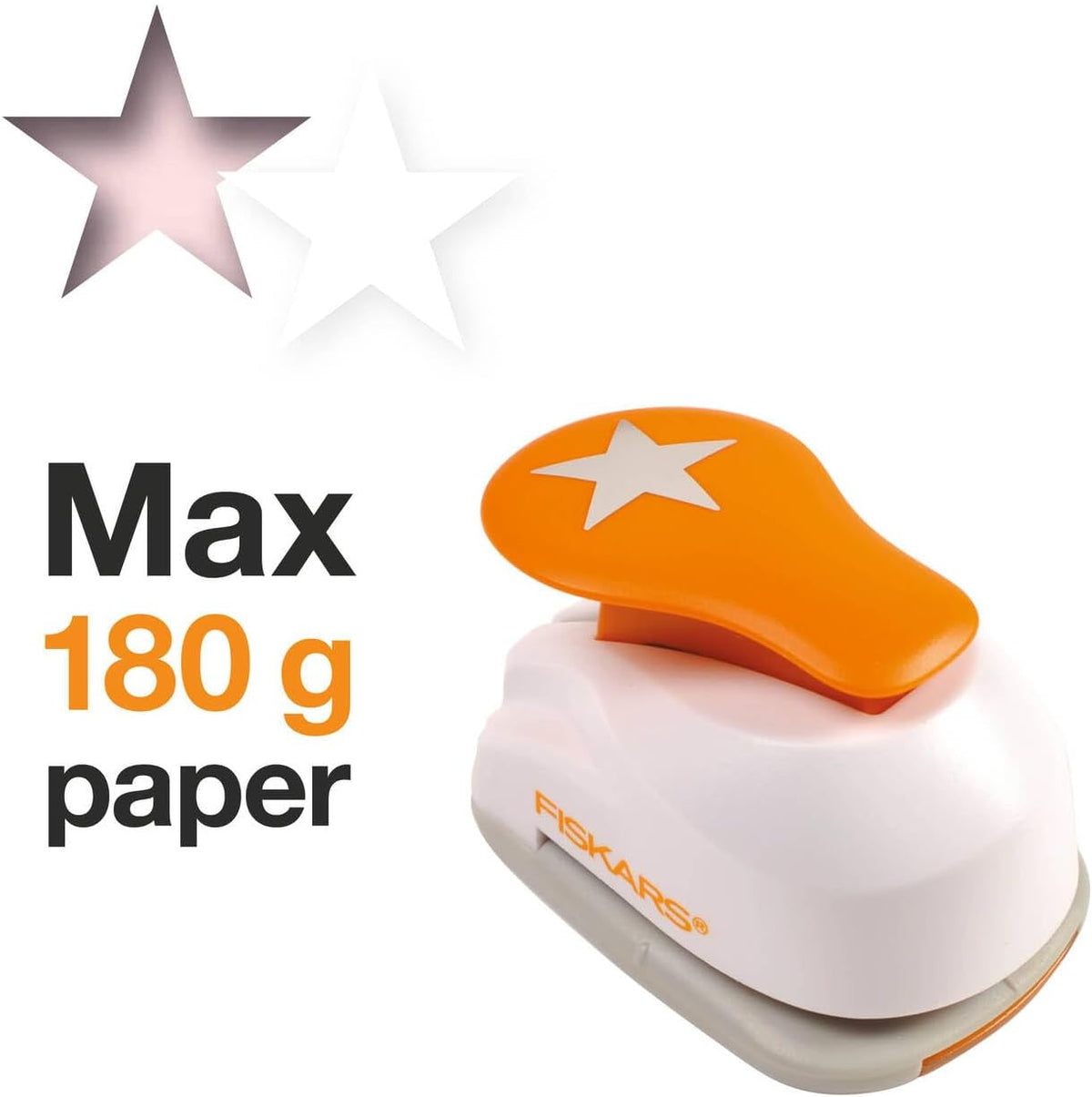 Fiskars 5441 Lever Punch | Medium Star Shape | Craft Paper Punch