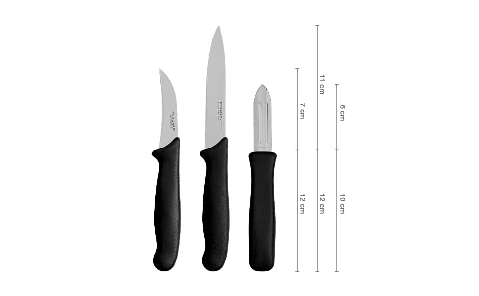 Fiskars Essential Peeling Knife Set of 3 | Japanese Stainless Steel