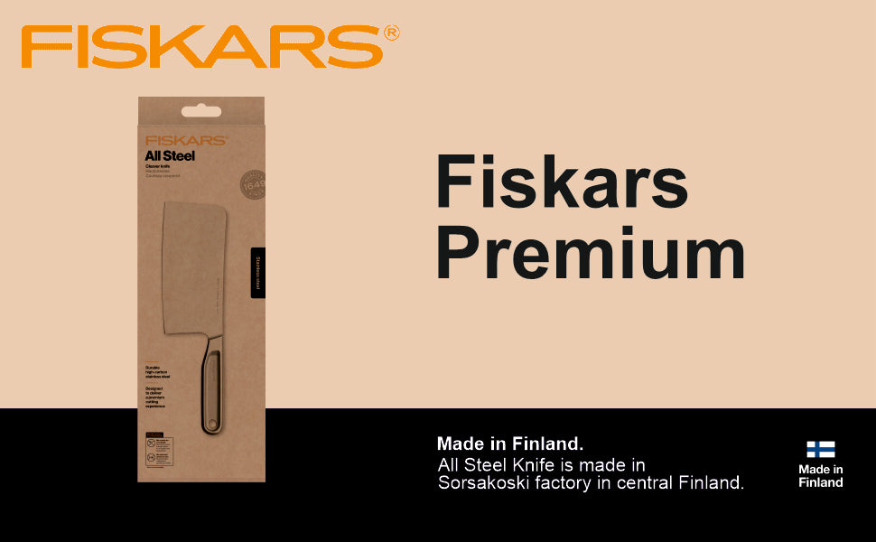 Fiskars Stainless Steel All Steel Cleaver Knife 16Cm | 1062885