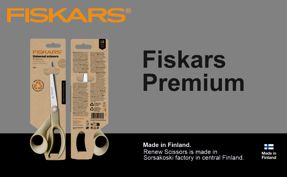 FISKARS Renew scissors, Renew Universal scissors, Stainless steel, Large, 25cm