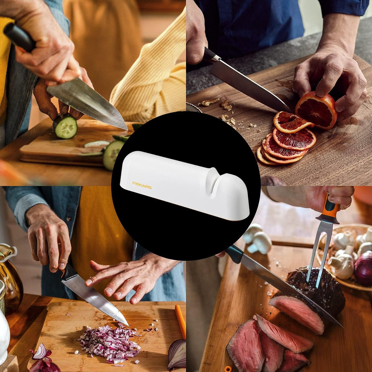 Fiskars Functional Form ROLL-Sharp Knife Sharpener, White