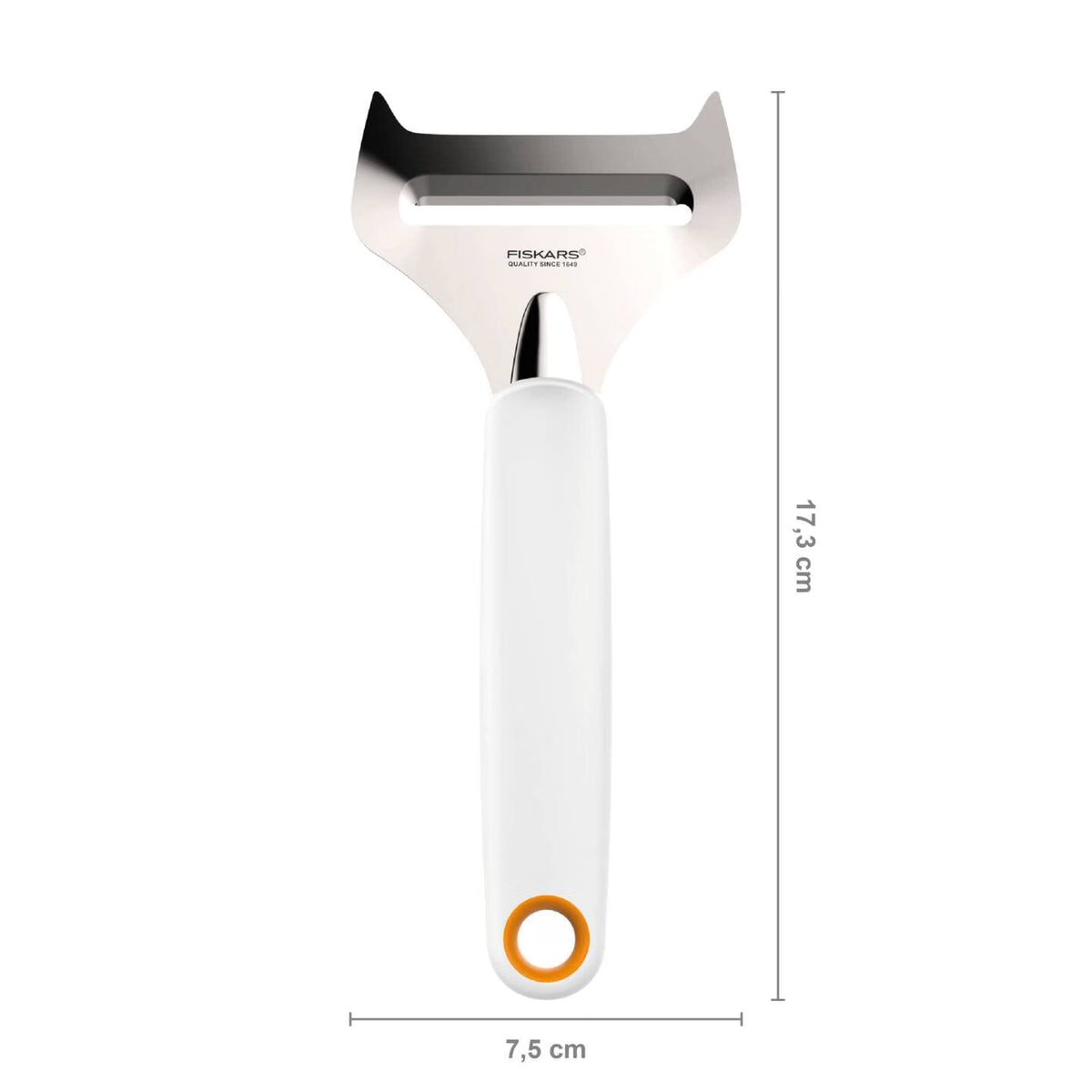Fiskars Cheese Slicer for Soft Cheese, Stainless Steel/Synthetic Material, Cutting Width: 6 cm, Functional Form, White, 1016128