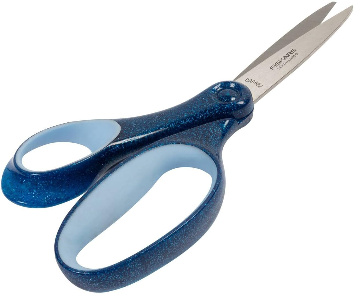 Fiskars School Scissors, Glitter Blue, Stainless Steel, 18 cm