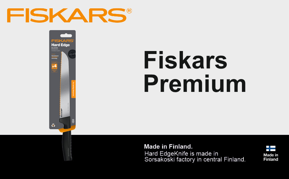 Fiskars Handle: Plastic with Softgrip; Blade: Japanese Stainless Steel Hard Edge Bread Knife | 1054945