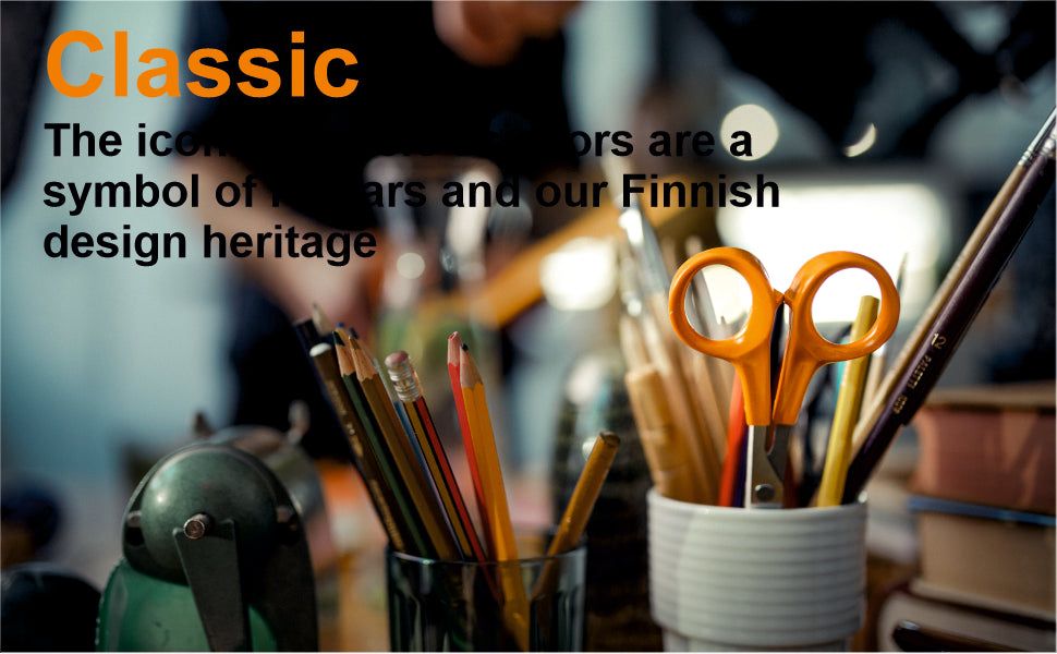 FISKARS Classic scissors, Classic Paper Scissors, Made for Kitchen Swedish Sandvik Steel, 17cm