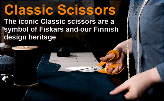 FISKARS Classic Scissors, Classic Large Universal Scissors, Swedish Sandvik steel, 25cm