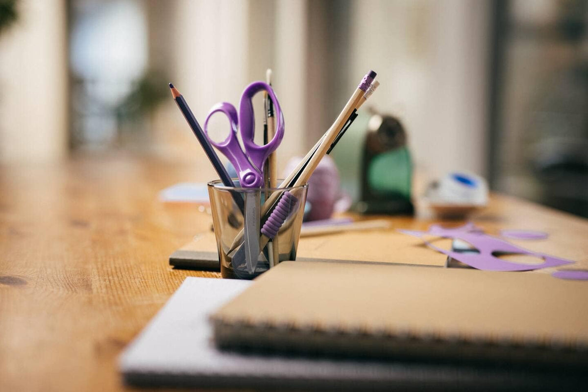 Fiskars School Scissors 18 cm | Purple | Stainless Steel | Made in Finland