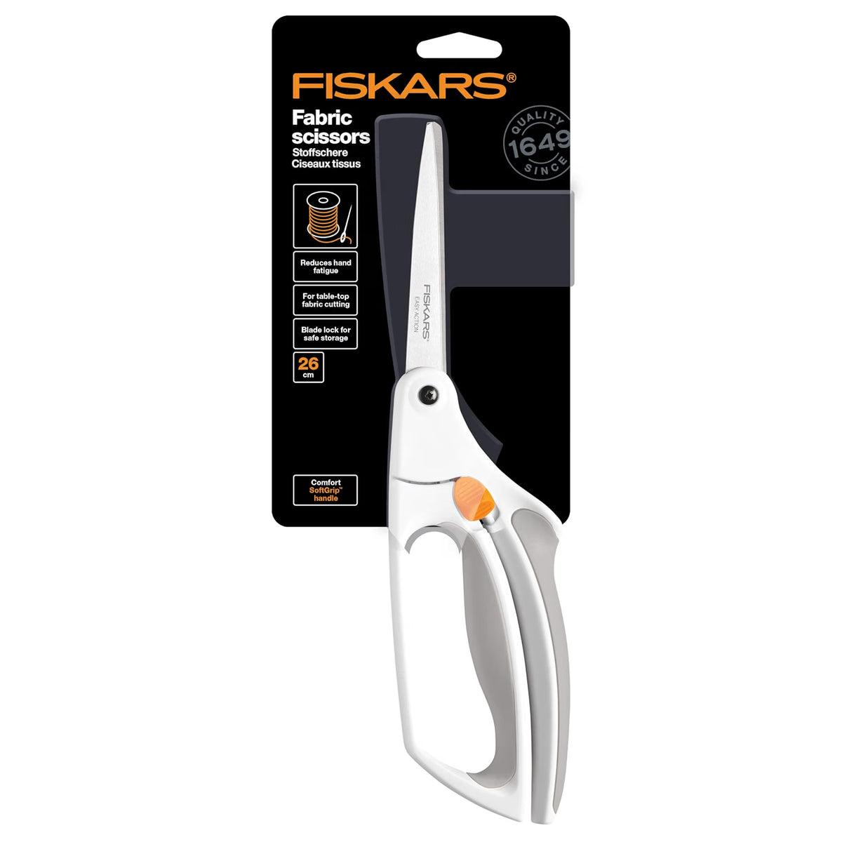 Fiskars EasyAction Scissors, Stainless Steel, 21 cm