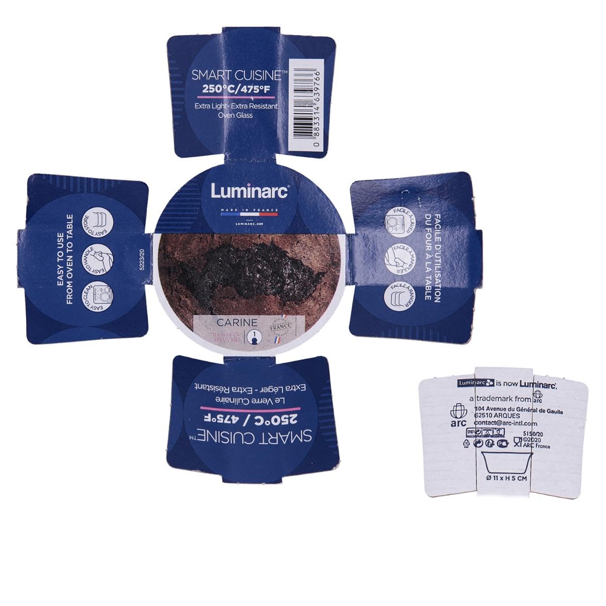 LUMINARC SMART CUISINE CARINE BL RD RAMEKIN 11