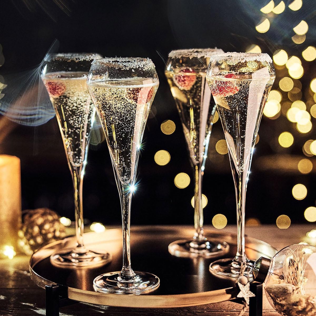 C & S EFFERVESCENT FLUTE 20 STEMMED GLASS