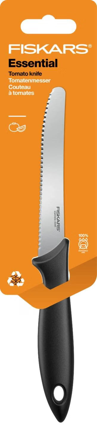 Fiskars Medium-Sized Serrated Knife for Bread & Tomatoes, Stainless Steel. 12cm