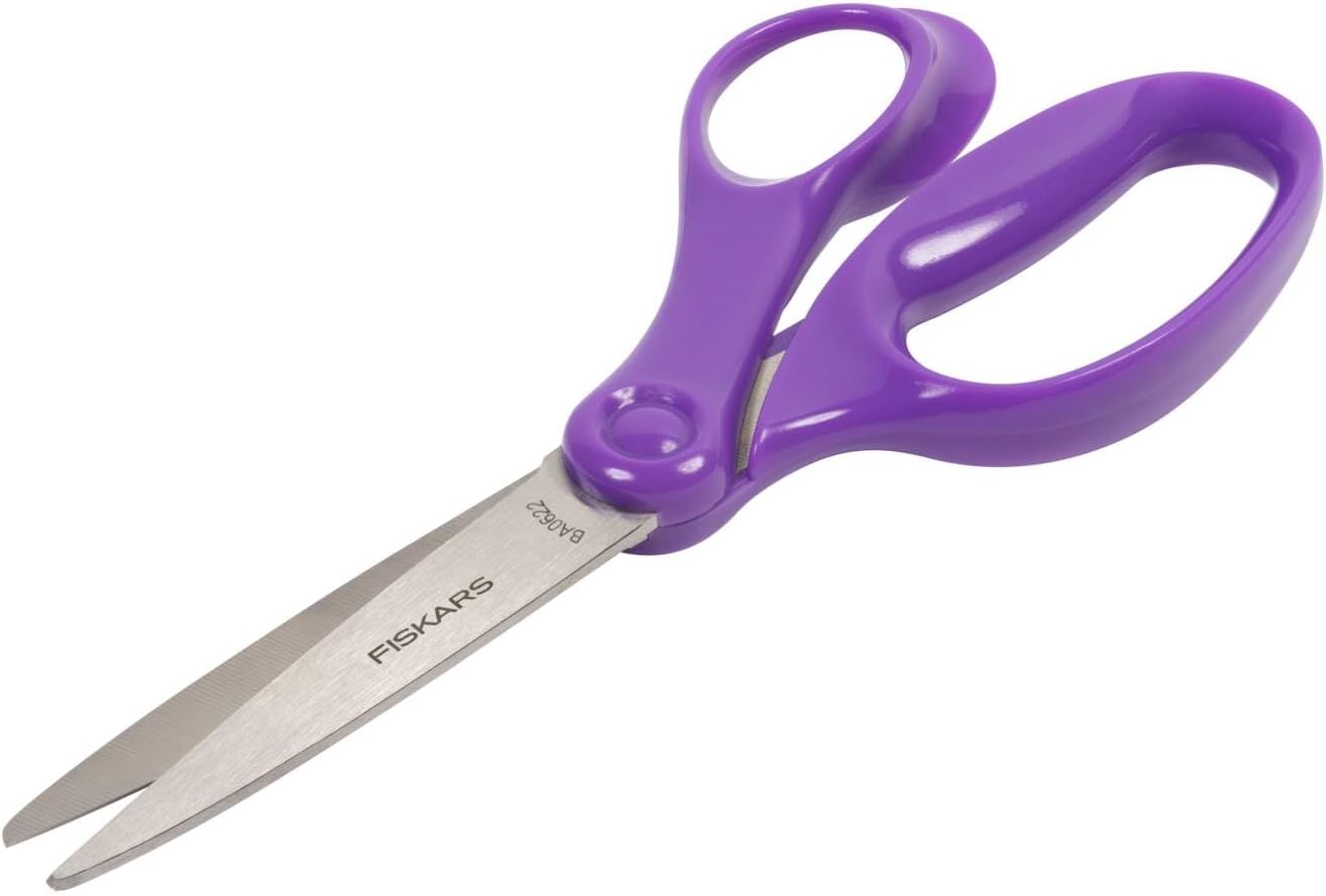 Fiskars School Scissors 18 cm | Purple | Stainless Steel | Made in Finland