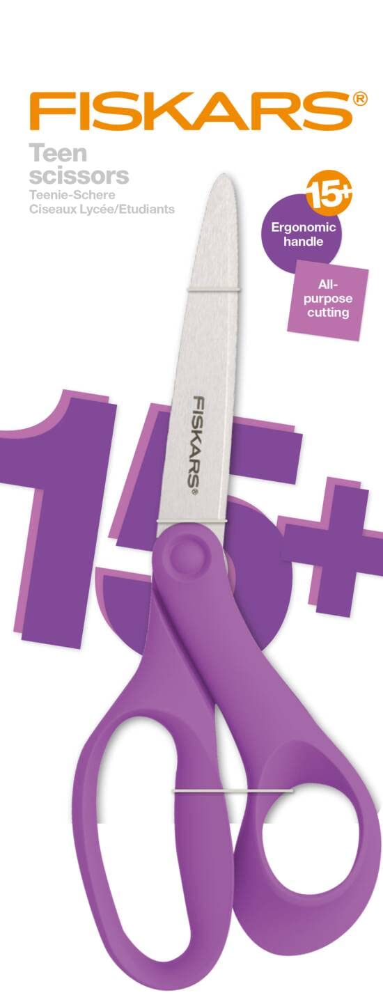 Fiskars Teen Scissors 20 cm | Purple | Stainless Steel | Made in Finland