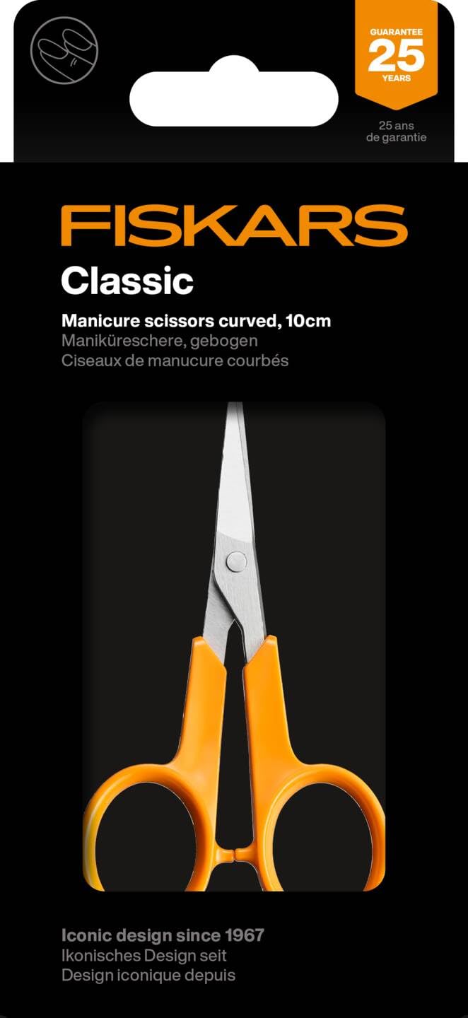 Fiskars Classic Manicure Scissors Curved | Right & Left-Handed | 10 cm