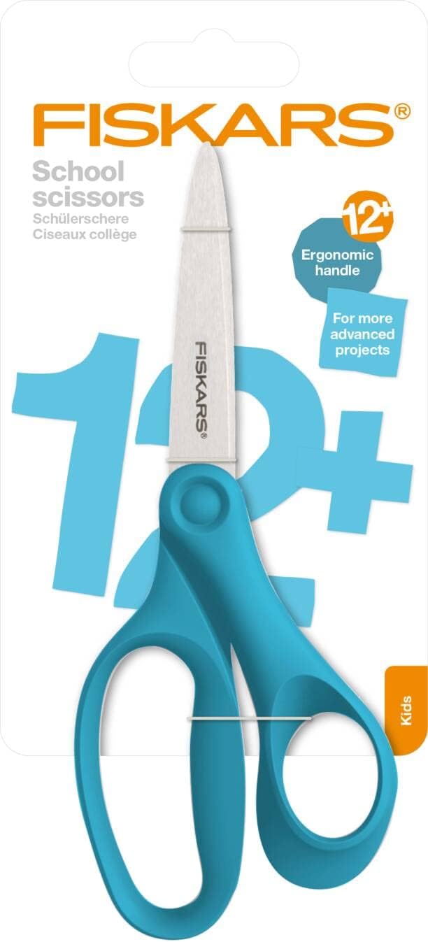 Fiskars School Scissors 18 cm | Turquoise | Stainless Steel | Made in Finland