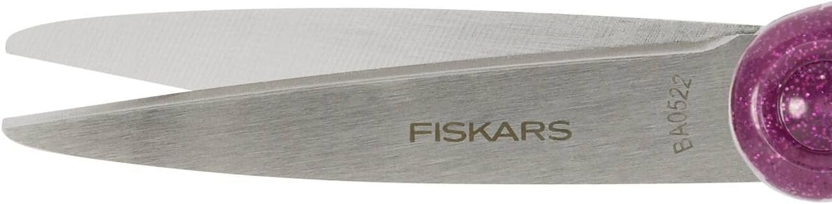 Fiskars School Scissors 18 cm | Glitter Purple | Stainless Steel | Made in Finland
