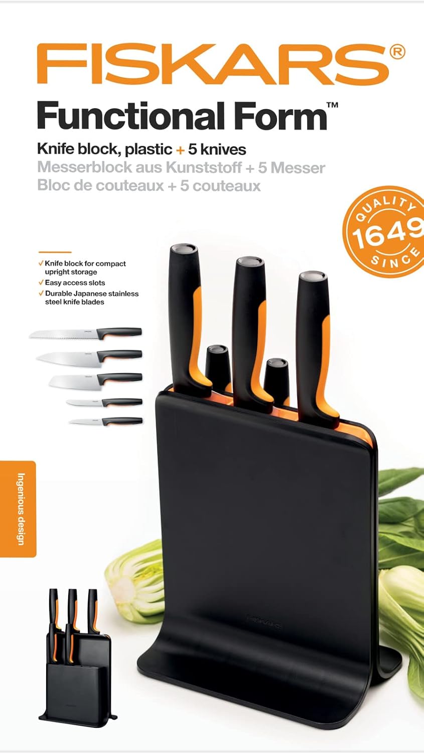 1057554 Fiskars FF Knife block plastic 5 knives