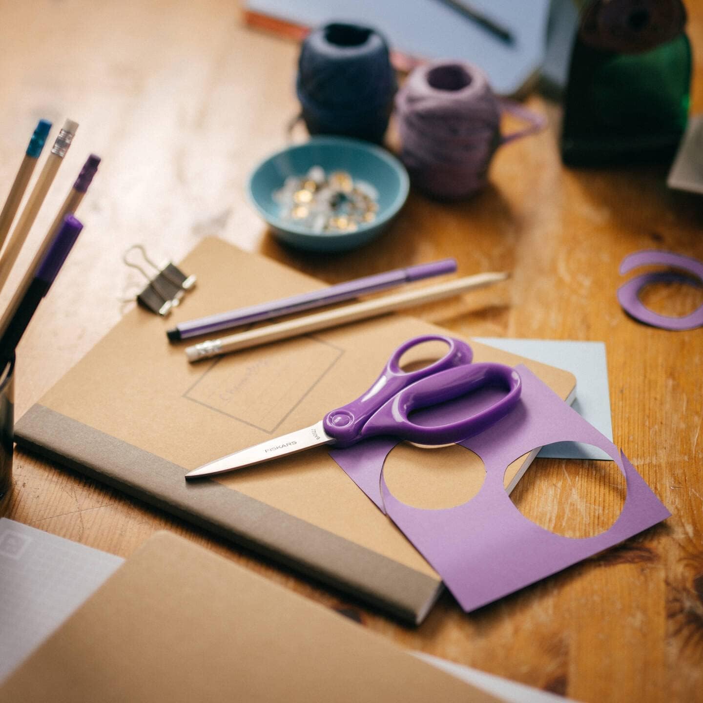 Fiskars School Scissors 18 cm | Purple | Stainless Steel | Made in Finland
